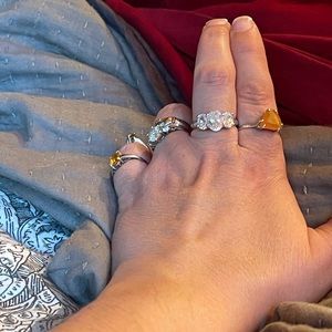 Size 8 3 stone cz ring